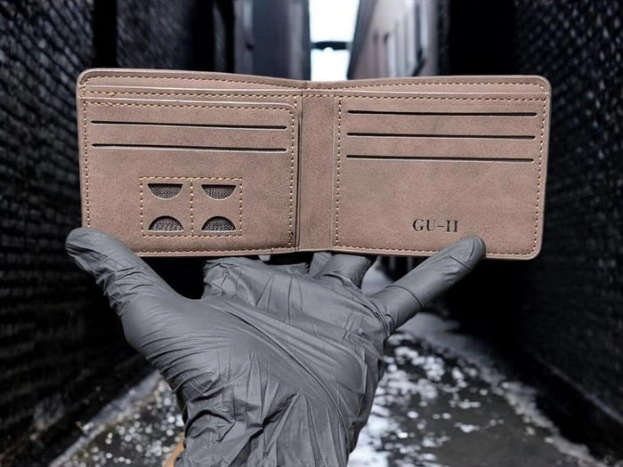 Vertical Bifold M logo Wallet